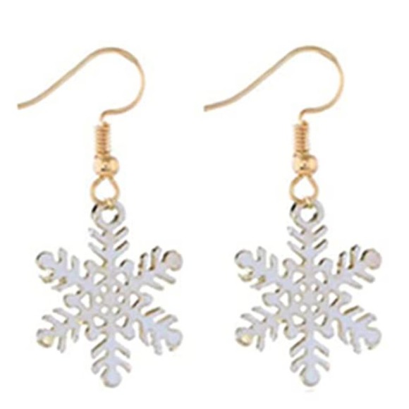 Ugly Christmas Sweater Jewelry - 5 for $25 Christmas Earrings for Women Christmas Snowflake White